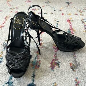 Roger Vivier Paris Black Strappy Heel